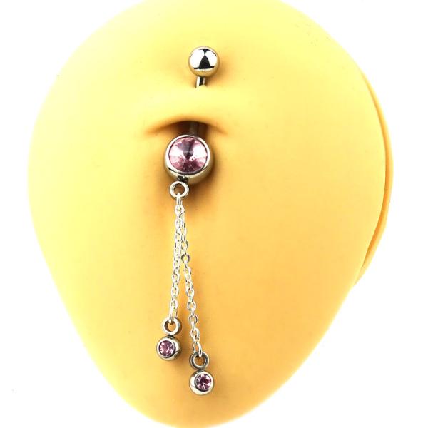 Bauchnabelpiercing mit zwei Kettchenanhänger